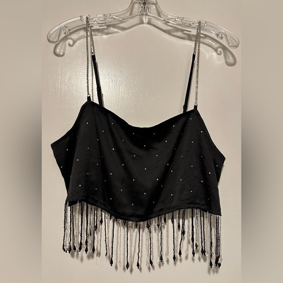 Urban Outfitters Milina Embellished Cami Top black size L - Picture 2 of 8